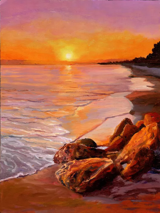 Sunset Over the Sea